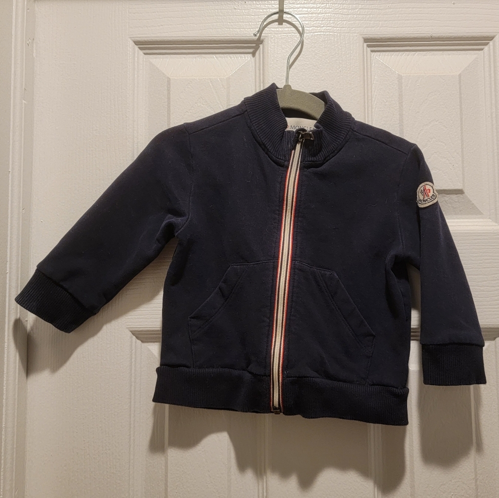Moncler baby jacket track jacket zip up navy size 9-12 months
